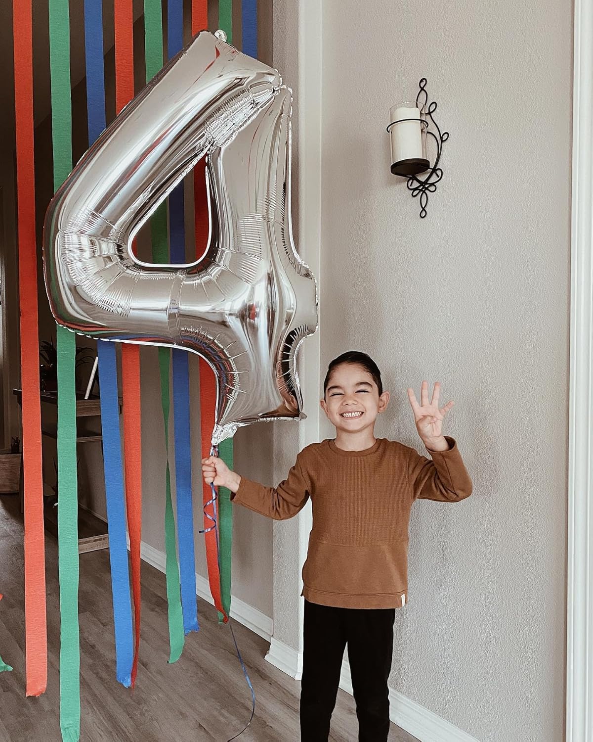 Silver Number 40 Balloon - 40-Inch Metallic 40th Birthday Decoration for Kids & Adults