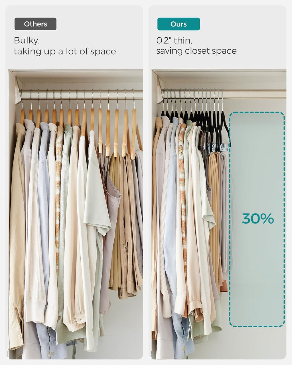 SONGMICS Velvet Pants Hangers - 50-Pack, 16.7-Inch, Adjustable Clips, Non-Slip, Space-Saving, Black