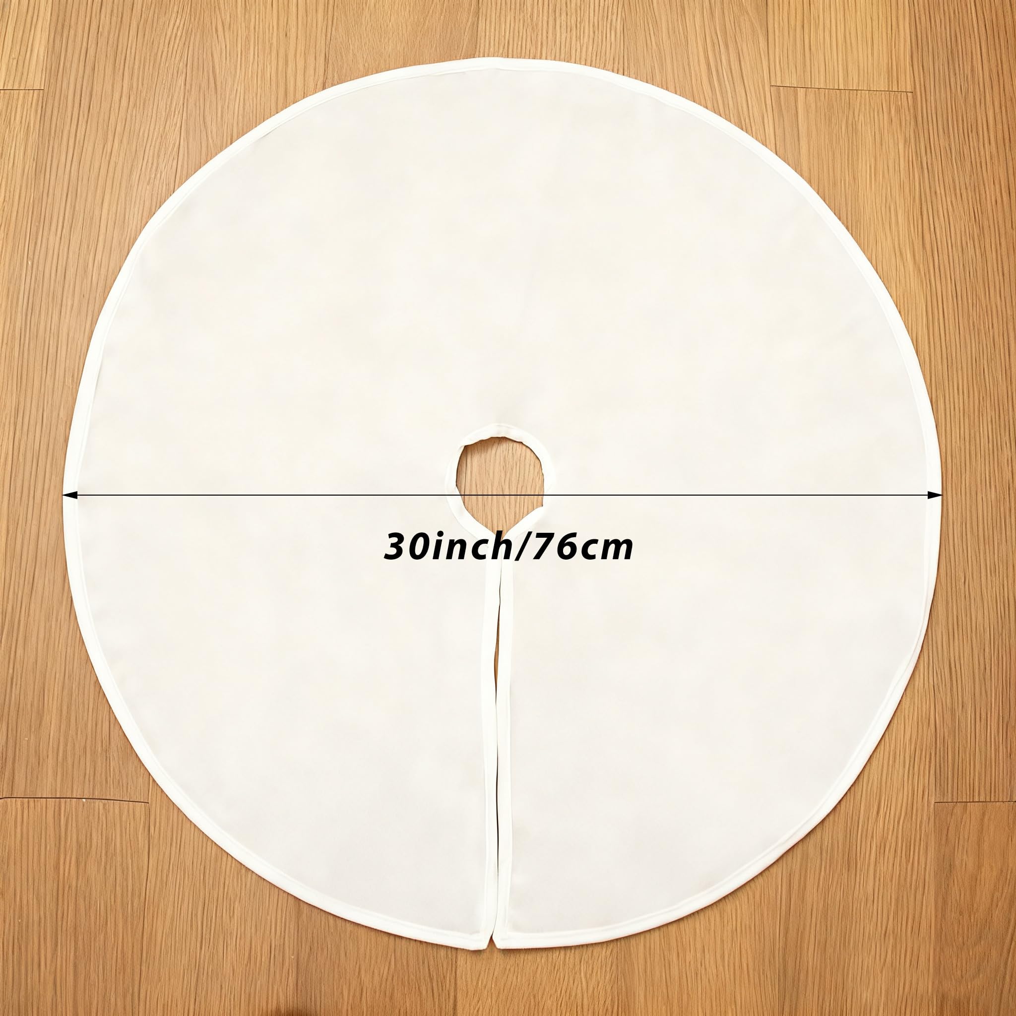 SevenFish 30 Inch Christmas Tree Skirt Decorations Small Soft White Plush Tree Skirt for Christmas Party Mat Indoor Outdoor Holiday Family Winter Home Decorations