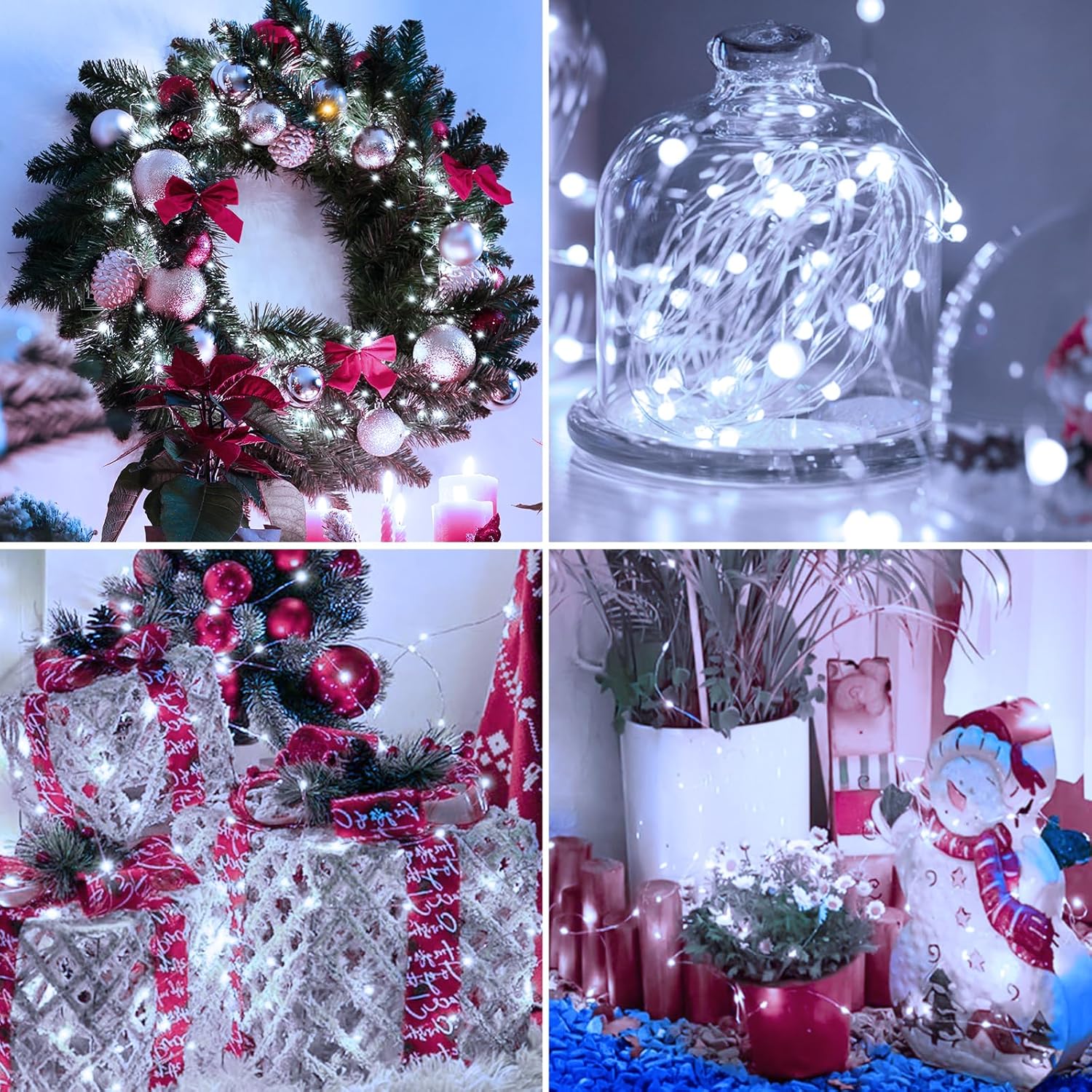 Skiennix 6 Pack Fairy Lights - 7ft Battery Operated 20 LED Twinkle Lights | Waterproof for DIY Party & Wedding - Warm White & Cold White