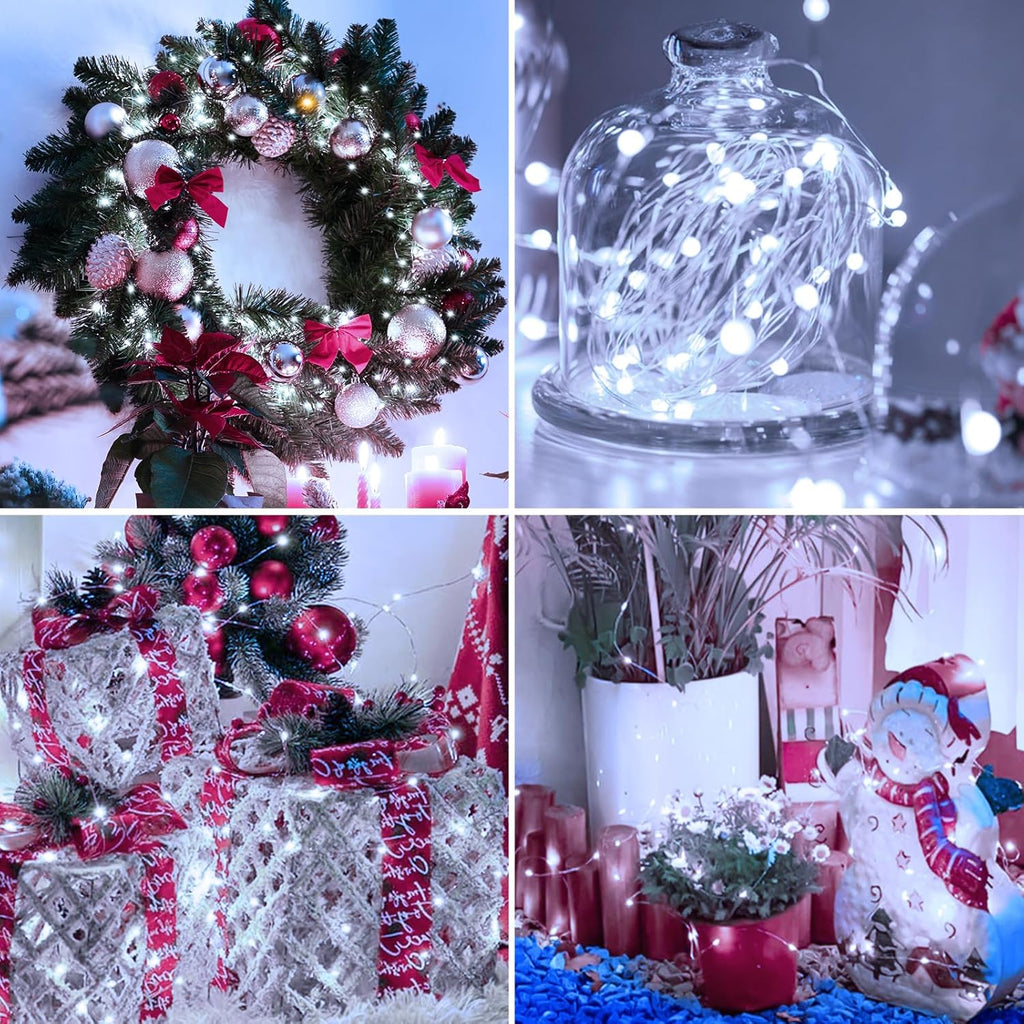 Skiennix 6 Pack Fairy Lights - 7ft 20 LED Twinkle Lights, Waterproof Mini String Lights for DIY Party & Wedding Decor - Cool White