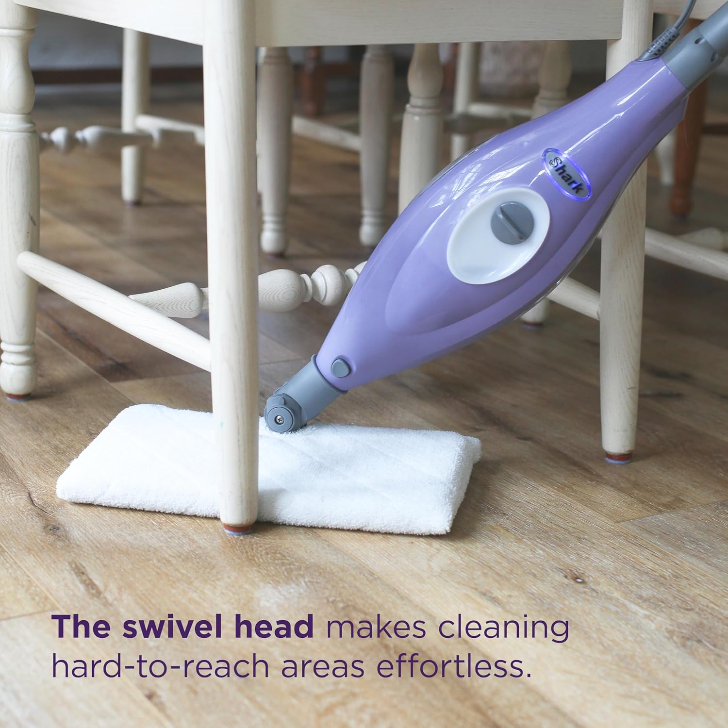 Shark Steam Pocket Mop - Lightweight Steam Cleaner for Sealed Hard Floors | 2 Washable Pads, Purple S3501