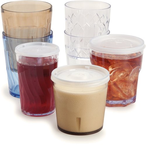 Carlisle FoodService Products Louis Clear Tumbler Tall Glass for Restaurants, Catering, Kitchens, Plastic, 10 Ounces, Clear, (Pack of 24)