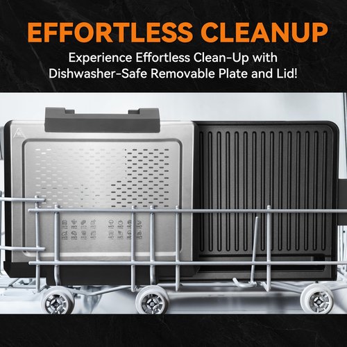 Baker's Friend Smokeless Indoor Grill with Removable Plates, Portable BBQ Grill, Electric Grill Indoor, Indoor Grills Electric Smokeless, Cooking & Grilling Gifts, Recipes Included, Graphite