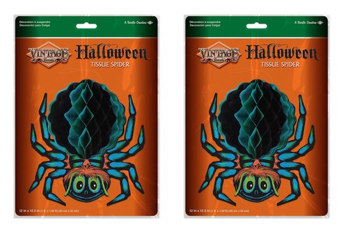 Vintage Halloween Tissue Spider - Pack of 2