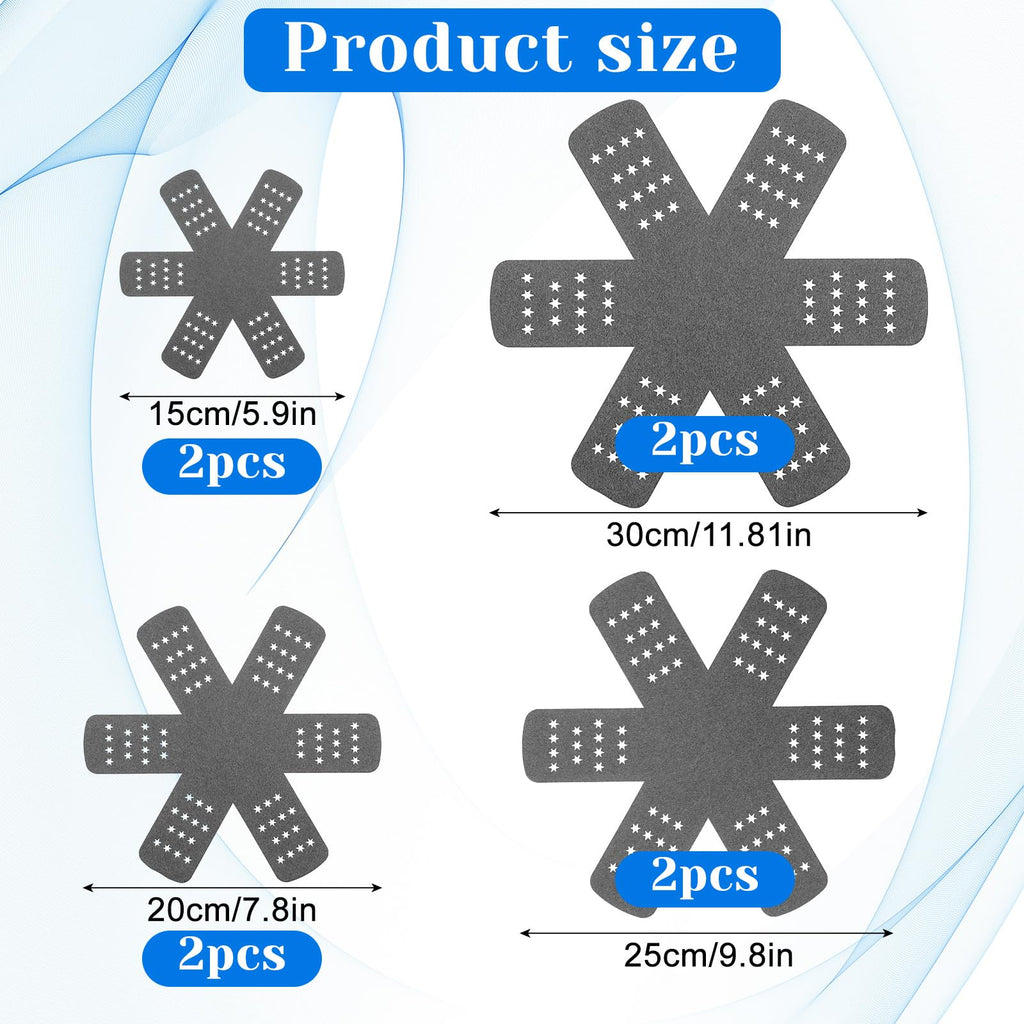 Elegaperma 8pcs Pan Liners for Stacking,Pot and Pan Protectors for Stacking,4 Sizes Pot Protectors Non Stick,Cookware Separators Protector with Stars,Protecting Your Cookware,Gray(6" 8" 10" 12")