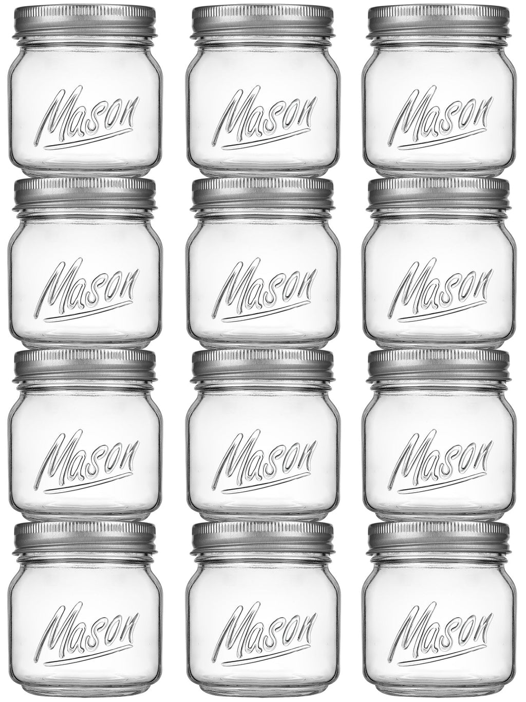 Mason Jars 10oz - 12Pack Glass Jars with Leak Proof & Food Grade Canning Jars for Spices, Dry Food Storage & DIY Crafts, Perfect for Home Cooks, Meal Prep, and Crafting Enthusiasts
