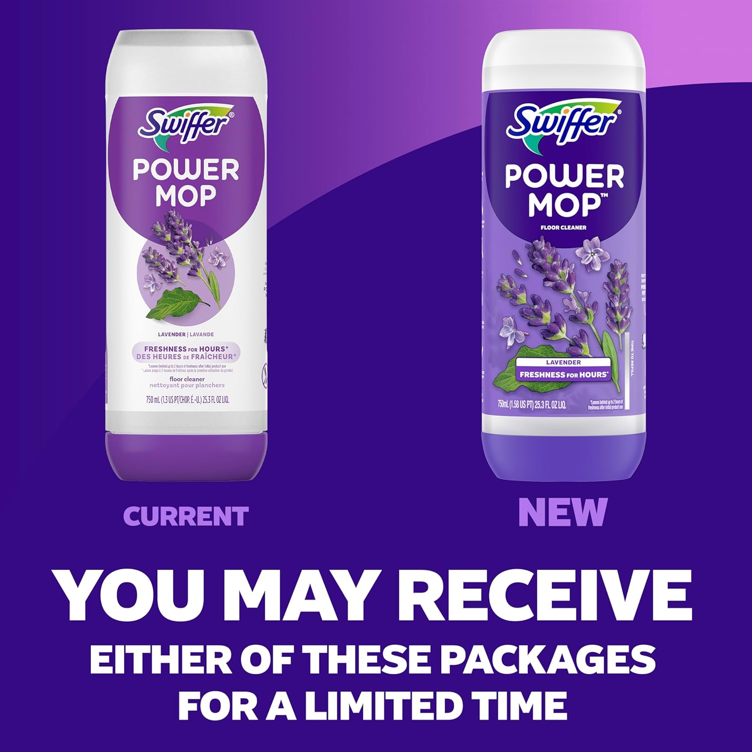 Swiffer PowerMop Floor Cleaning Solution - Lavender Scent, Triple Pack for Effortless Cleaning