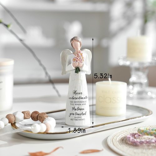 FESTGLOX Retirement Gifts for Women - Charming 5.3" Retired Angel Figurine | Perfect for Nurses & Teachers