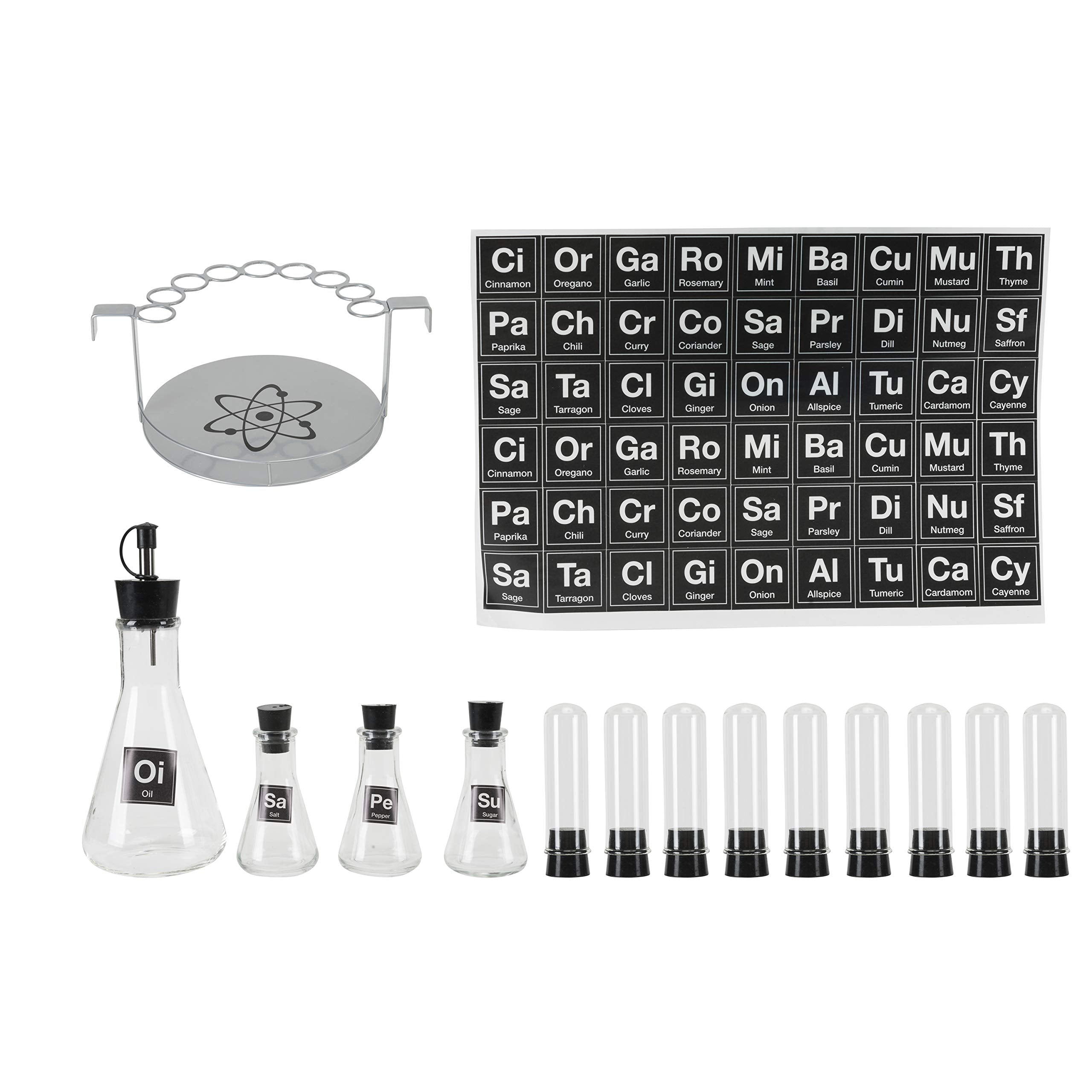 Wink Chemist's Spice Rack, 14 Piece Chemistry Spice Rack Set