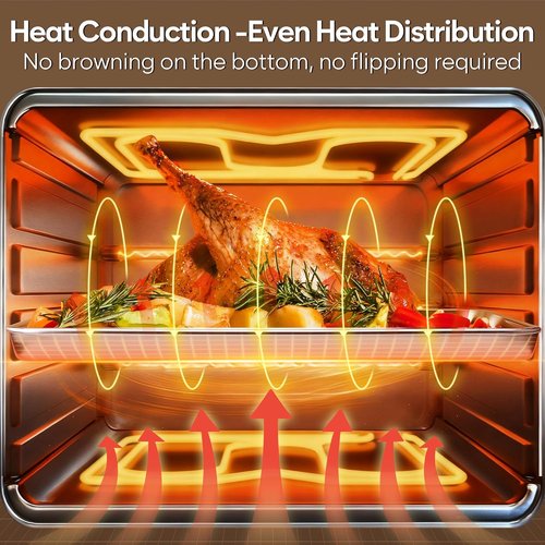 Fire More Stainless Steel Baking Sheet & Cooling Rack Set - 2 Cookie Sheets & 2 Racks, Nonstick, Heavy Duty, 12.4 x 9.6 x 1 Inch