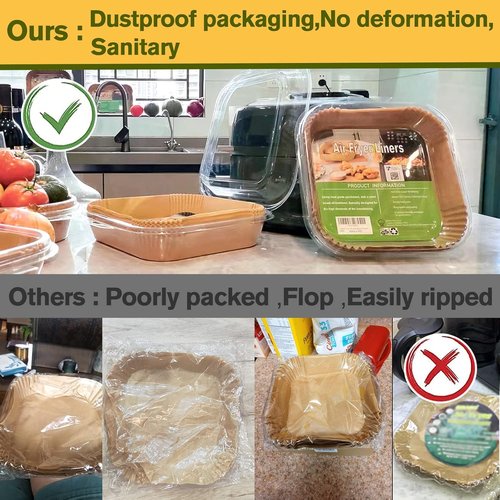 Air Fryer Liners Disposable 4QT for Chefman Air Fryer, 7.5 Inch 150Pcs Parchment Paper Liners for Beelicious 8-in-1 Smart Compact 4QT Air Fryers