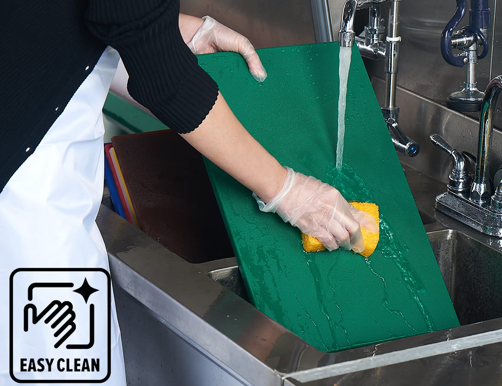 CURTA 2-Pack Green Cutting Boards for Kitchen, 24" x 18" x 0.5" Color Coded Plastic Chopping Board with Anti Slip Surface Dishwasher Safe