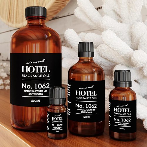 AirScent Hotel Diffuser Oil No. 1062 - Premium Gardenia & Water Lily Fragrance - 10 mL Glass Dropper Bottle