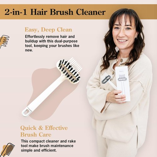 BlairCo Hair Brush & Comb Cleaner Tool - 2-in-1 Design for Easy Hair & Lint Removal | Ideal for Salon & Home Use