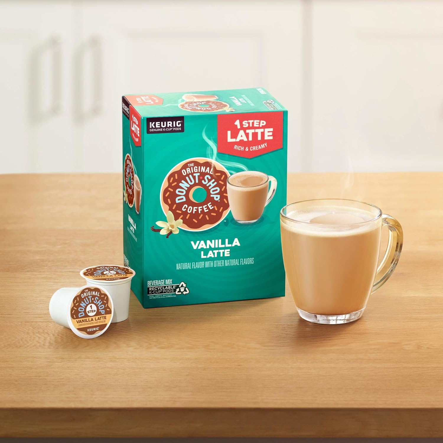 Original Donut Shop Vanilla Latte K-Cup Pods - Flavored Coffee, 20 Count, Perfect for Keurig