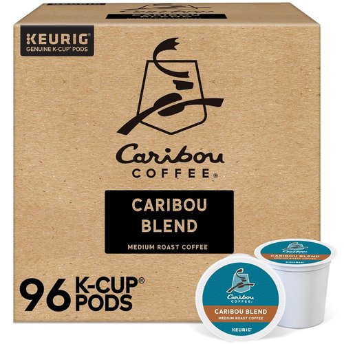 Caribou Coffee Caribou Blend K-Cup Pods - Medium Roast Single-Serve Coffee, 96 Count