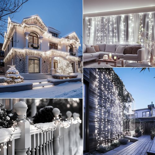 Brightown Christmas Lights - 50 LED Mini String Lights | 18 Feet, Waterproof, 8 Modes, Pure White