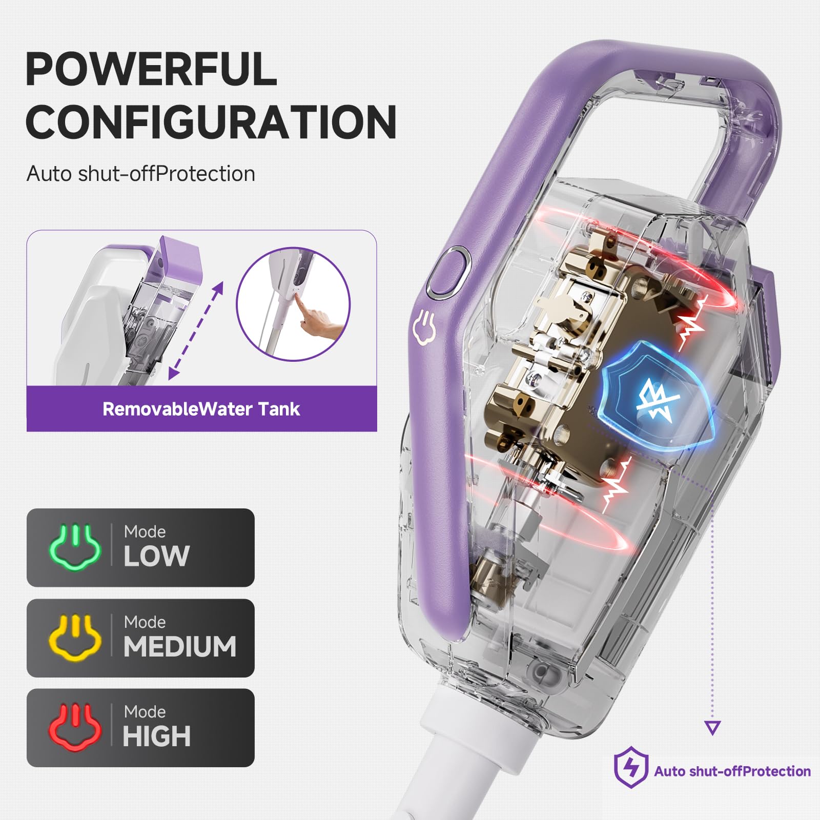 AAOBOSI Steam Mop, 1300W Powerful Detachable Handheld Steamer with 350ml Tank, 11 Multi-purpose Accessories, 23FT Power Cable, Steam Mops for Floor Cleaning, Tiles, Windows, Carpets, Furniture