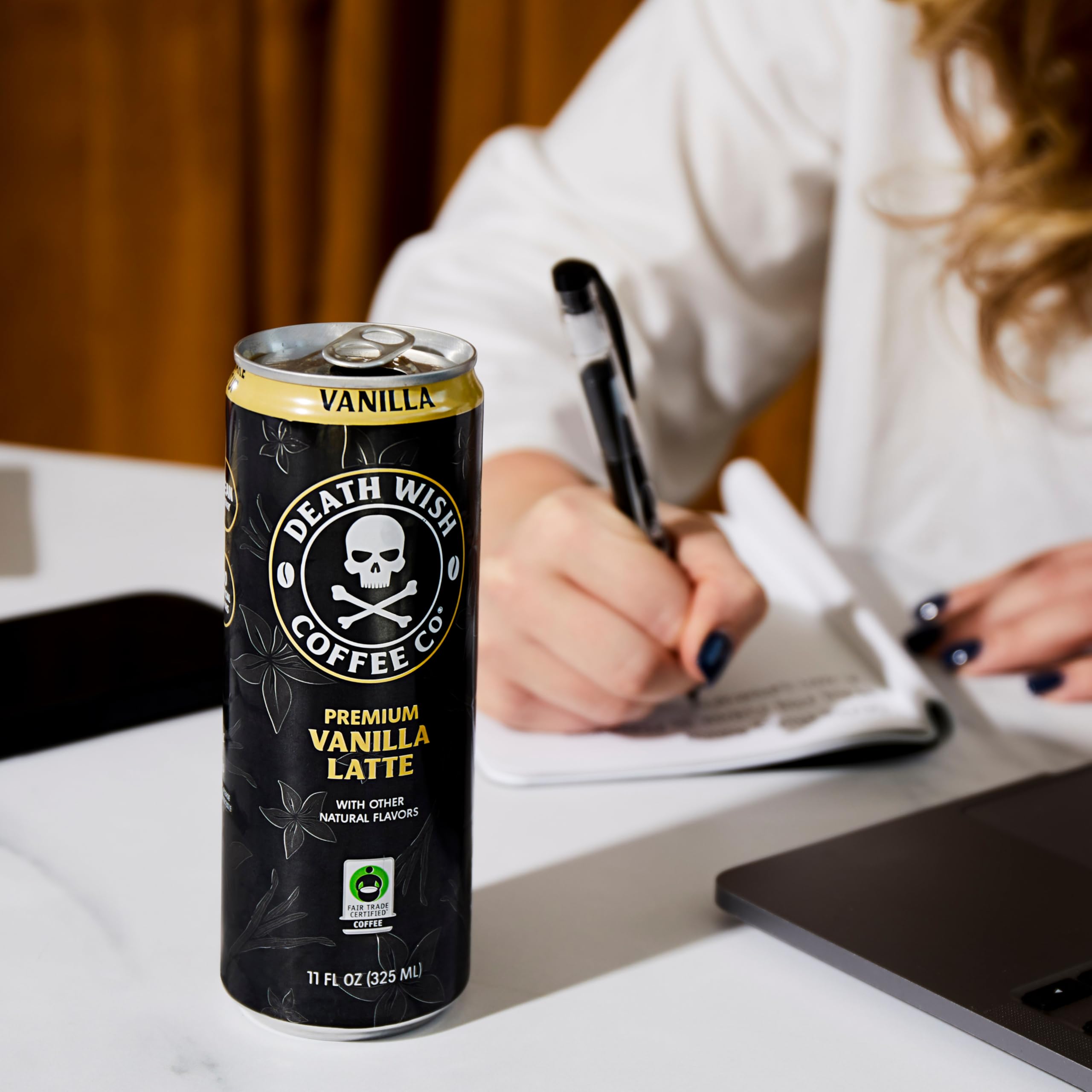Death Wish Coffee, Iced Coffee Cold Brew, 8g Protein, Fair Trade (Vanilla Latte)