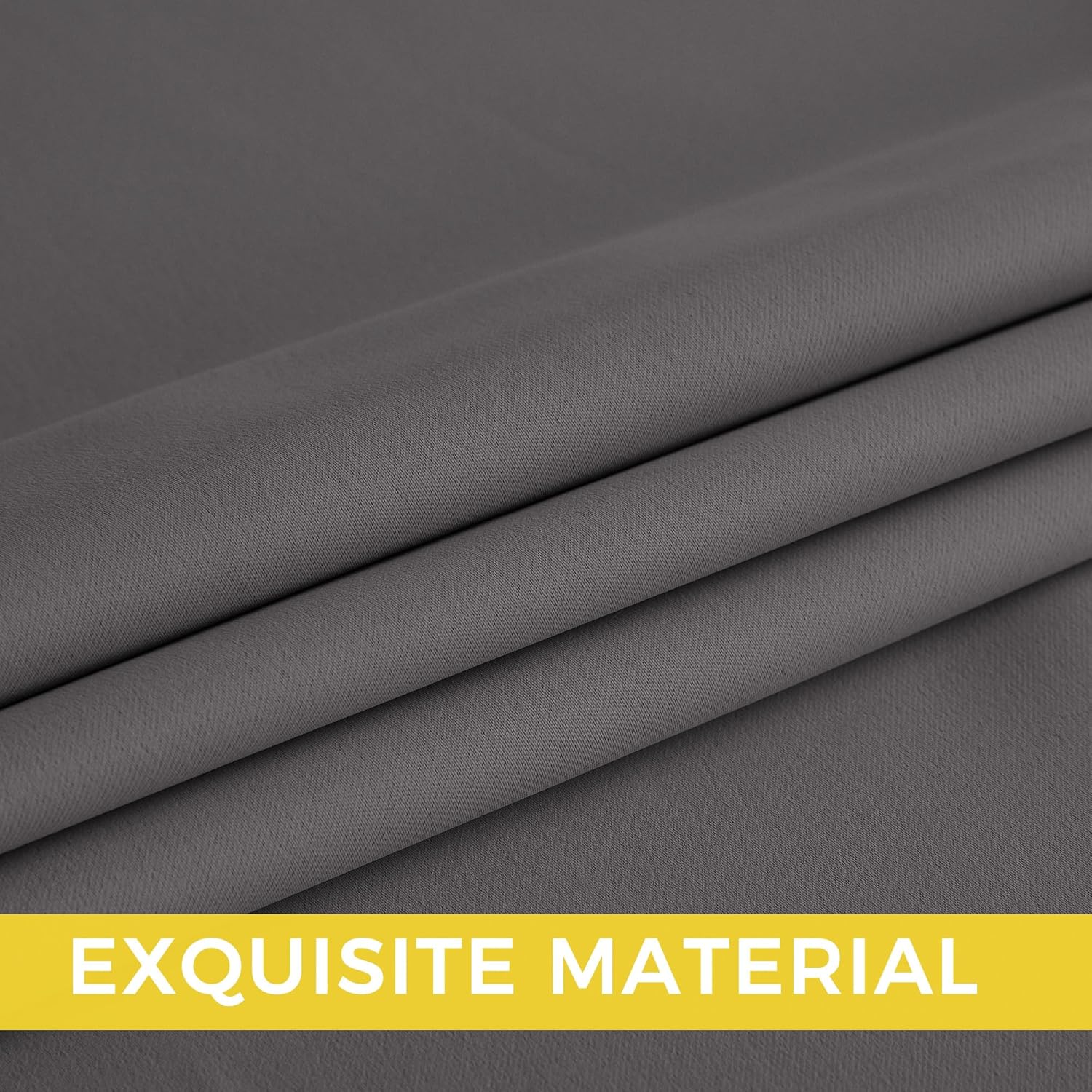 NICETOWN Room Darkening Curtains - Grey Drapery Panels, Set of 2 | 52" W x 63" L