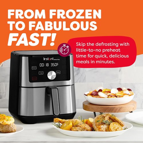 Instant Pot 4QT Vortex Plus Mini Air Fryer - 6-in-1 Versatility with Custom Programs & 100+ Recipes