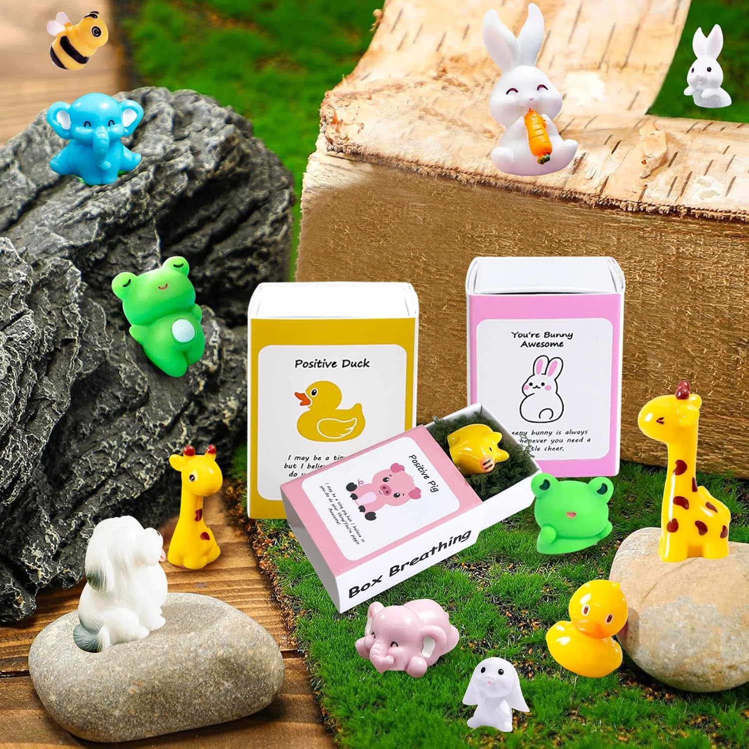 Regine Switzerland Positive Rabbit Gifts - 50 Set Employee Appreciation Box with Cheer Up Cards