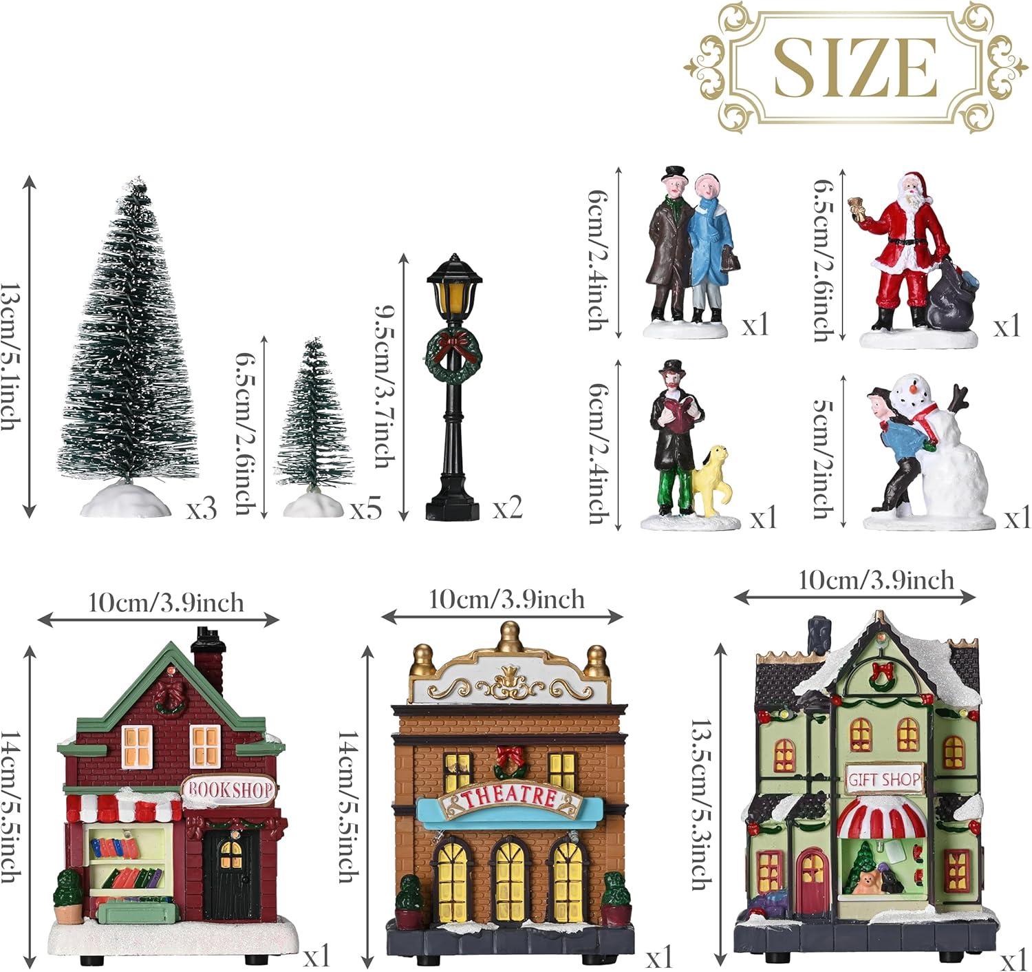 Valery Madelyn Pre-Lit Christmas Village Set - Battery Operated Holiday Figurine Collection (17 PCS)