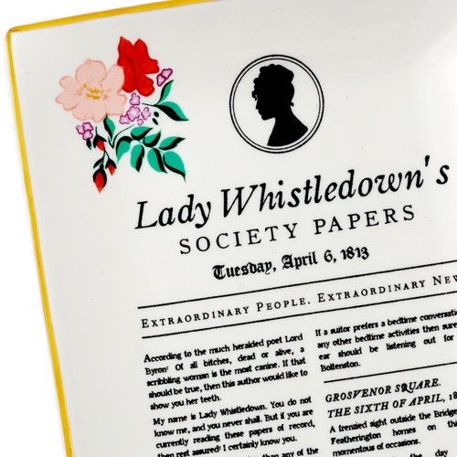 Hallmark Bridgerton Trinket Dish (Lady Whistledown's Society Papers) Gift for Fans, Moms, Daughters, Christmas, Mother's Day, Galentine's Day