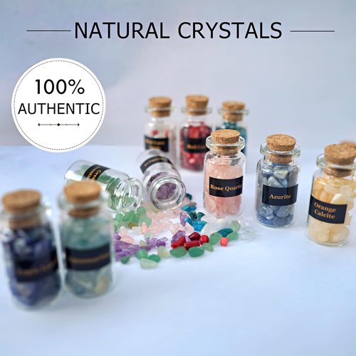Crystal Advent Calendar 2026 | Healing Gemstone Countdown Gift Set - 24 Natural Crystal Bottles for Beginners