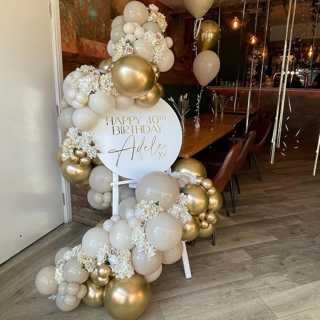 Skiennix Sand White Balloons - 100 Pack 5-Inch Beige Latex Balloons for Boho Party Decor