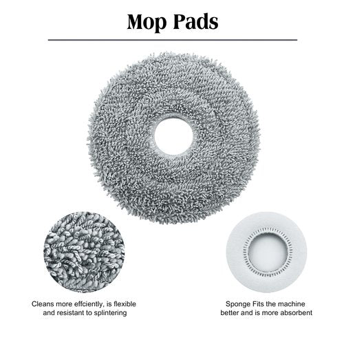 19Pcs Replacement Accessories for Dreame L20 Ultra Vacuum/ L30 Ultra Robot Vacuum,1Rubber Main Brush,4Mop Pads, 6Dust Bag,2Filters,4Side Brush