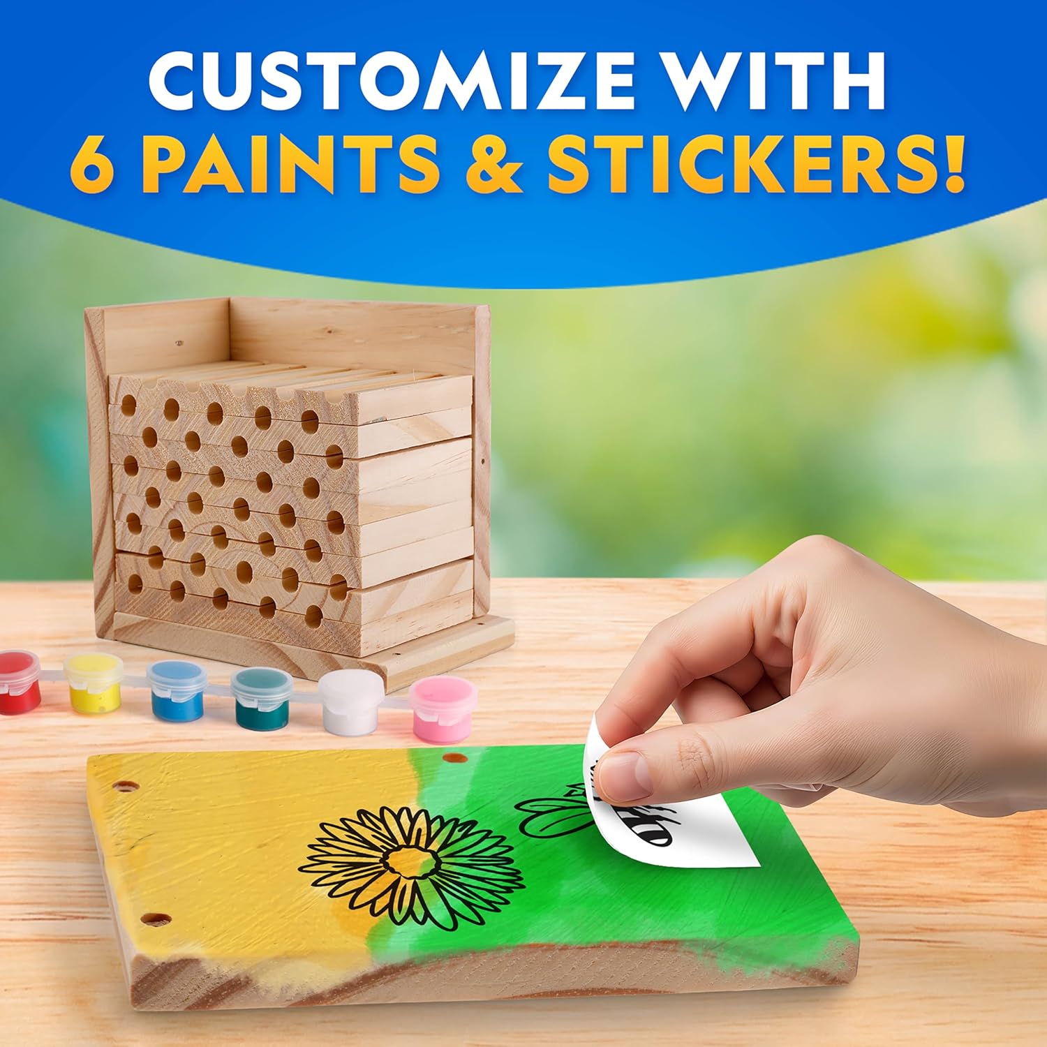 National Geographic Bee Habitat Craft Kit - DIY Mason Bee House for Kids | Outdoor Arts & Crafts Activity