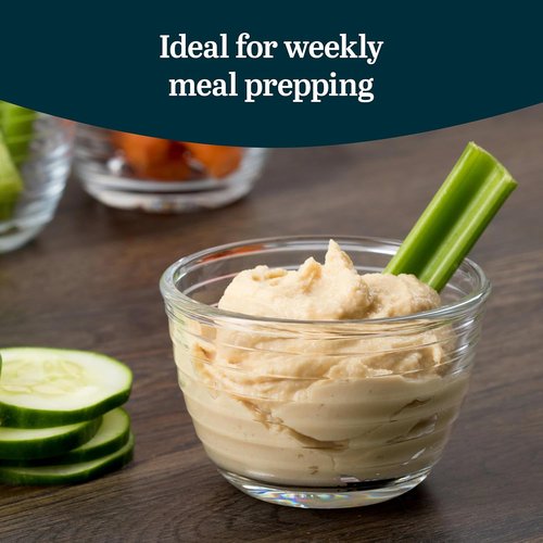 Libbey Small Glass Bowls - Set of 8 Dishwasher Safe Containers with Lids for Fresh Leftovers | Meal Prep & Dips