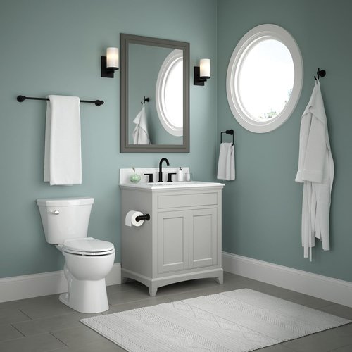 Delta Nicoli Toilet Paper Holder - Matte Black Pivoting Tissue Roll Holder for Bathroom Organization