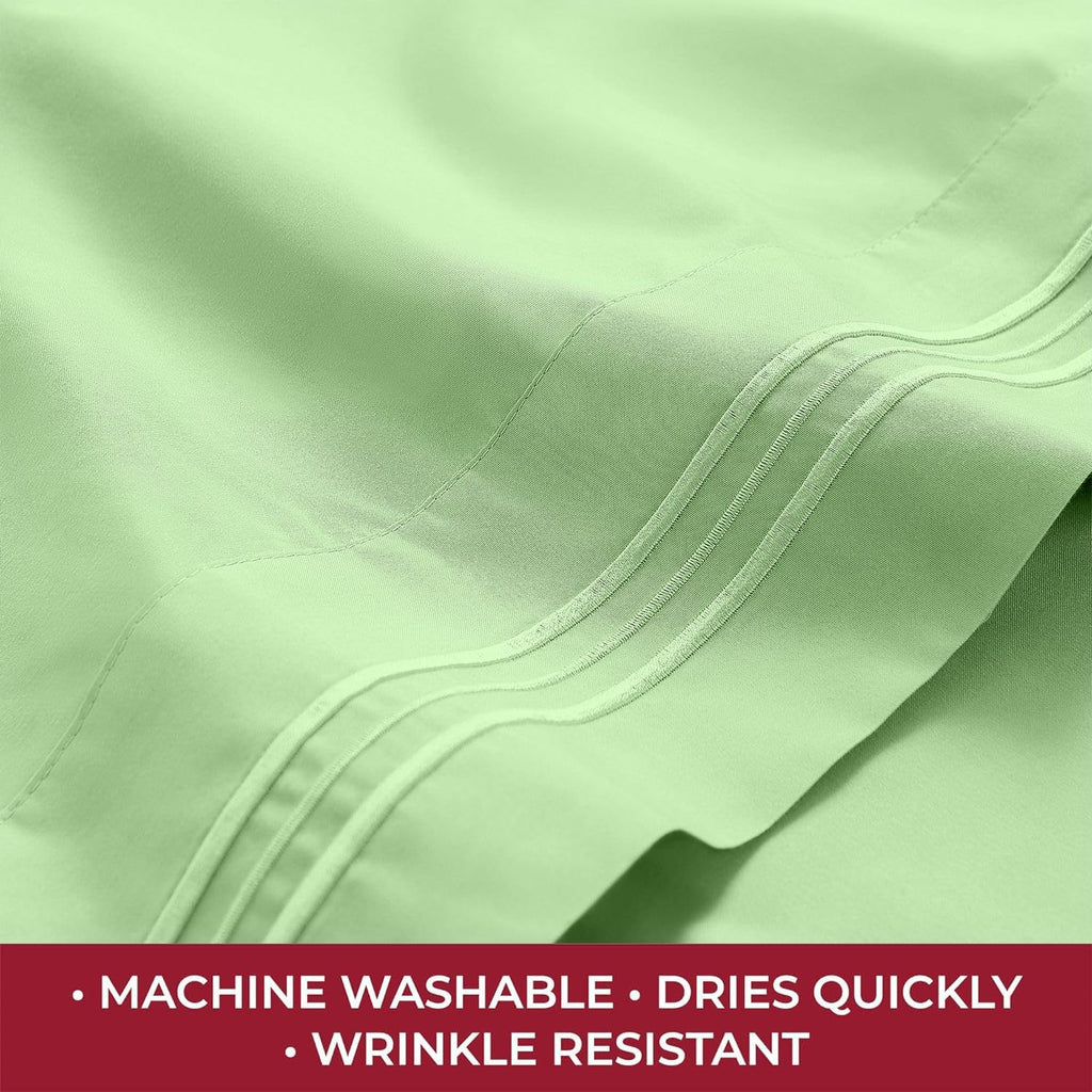 Mellanni RV Short Queen Sheets - Luxury Hotel-Quality Bedding | Extra Soft & Cooling - Deep Pocket, Pistachio