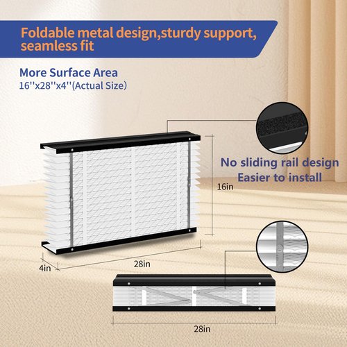 2 Pack 416 Replacement Filter, Compatible with AprilAire 416 Whole House Air Purifiers Models,1410,1610,2410,2416,3410,4400,MERV16 HVAC Furnace Filter Replacement,Actual Size:16"x28"x4" Air Filter