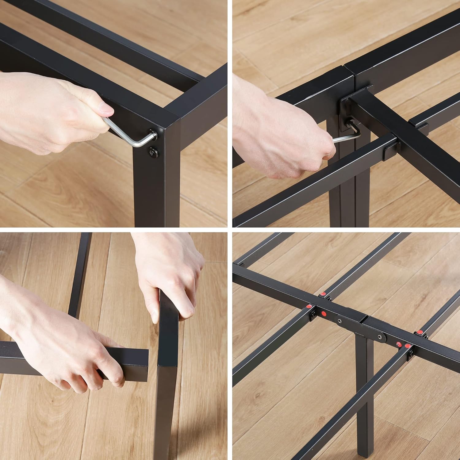 Olee Sleep King Size Platform Bed Frame - 18 Inch Heavy Duty Steel Slats, Noise-Free, Easy Assembly, Black