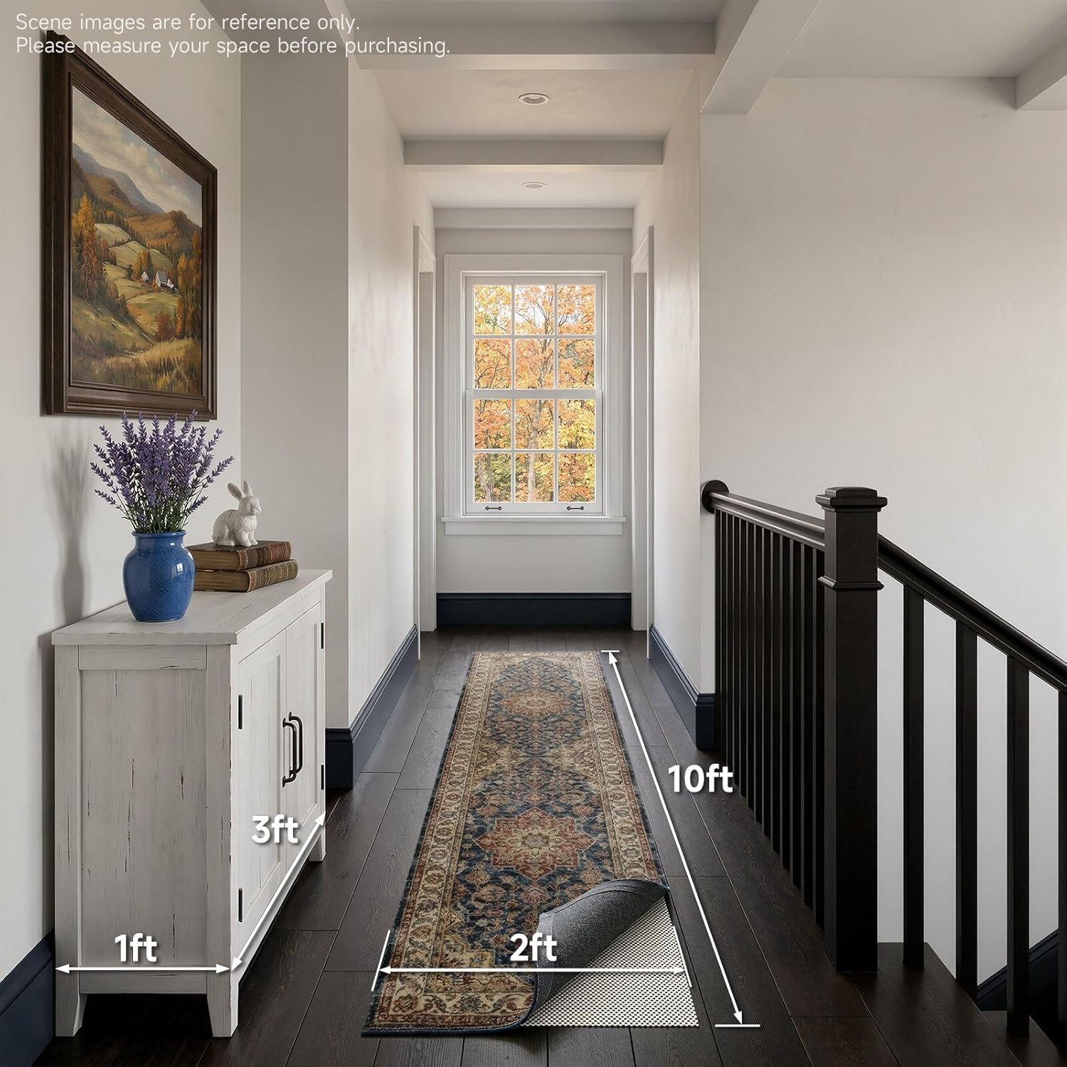 Veken Non-Slip Runner Rug Pad - Thick Gripper for Hardwood & Tile Floors | 2x10 Ft Anti-Skid Mat