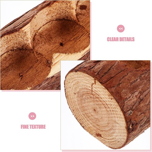 GANAZONO Wooden Pile Candle Stand - Natural Log Plant Pot Holder for Creative Home Decor | Garden Tabletop Ornament