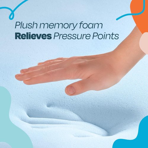 Linenspa Memory Foam Mattress Topper - 3 Inch Gel-Infused Twin XL - Plush, Cooling & Pressure Relieving