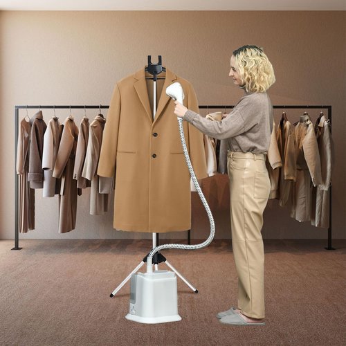 Adjustable Steamer Stand for Clothes, Portable Steamer Rack for Clothes, Steam Iron Stand (BLACK)