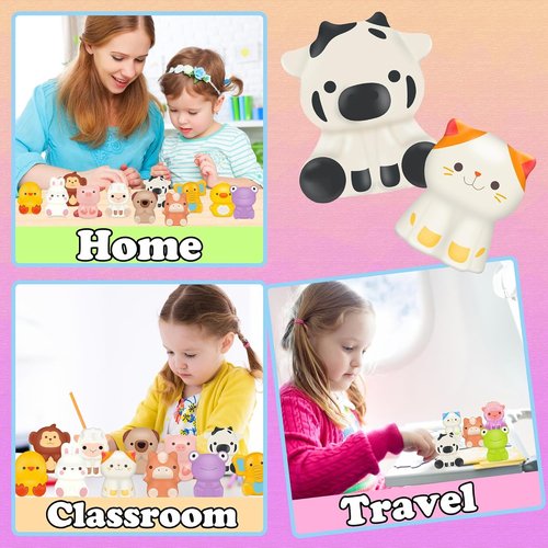 KissFuture Animal Slow Rising Squishy Toys - 24PCS Party Favors & Goodie Bag Stuffers for Kids