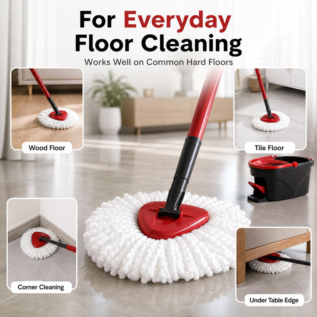 6 Pack Microfiber Spin Mop Replacement Heads Compatible with O-Cedar Triangle Spin Mop, Washable Reusable Mop Refills, Highly Absorbent Replacement Mop Heads for Hardwood, Vinyl & Laminate Floors