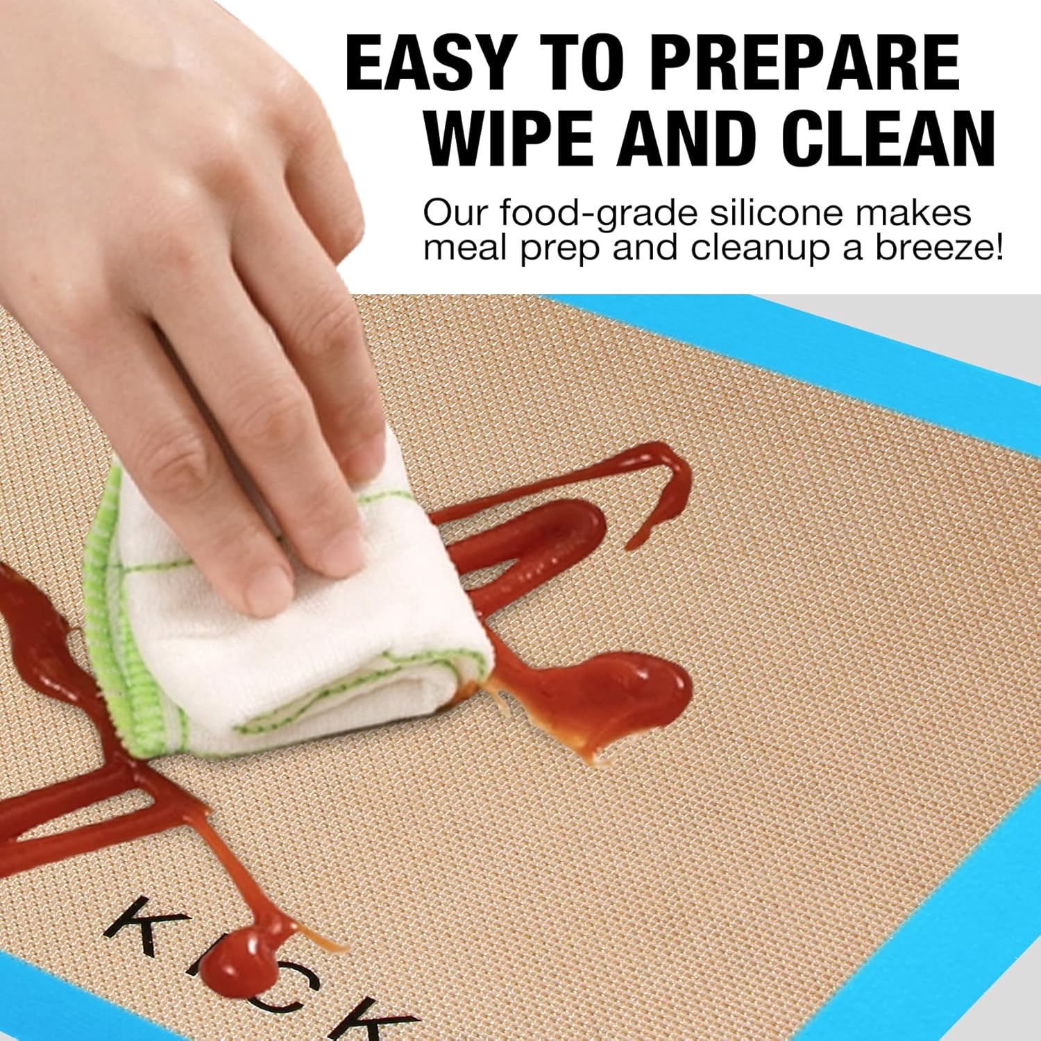 Skiennix Silicone Baking Mats - Non-Stick, Reusable Oven Liners | BPA-Free Set of 3, 11.6'' x 8.5''