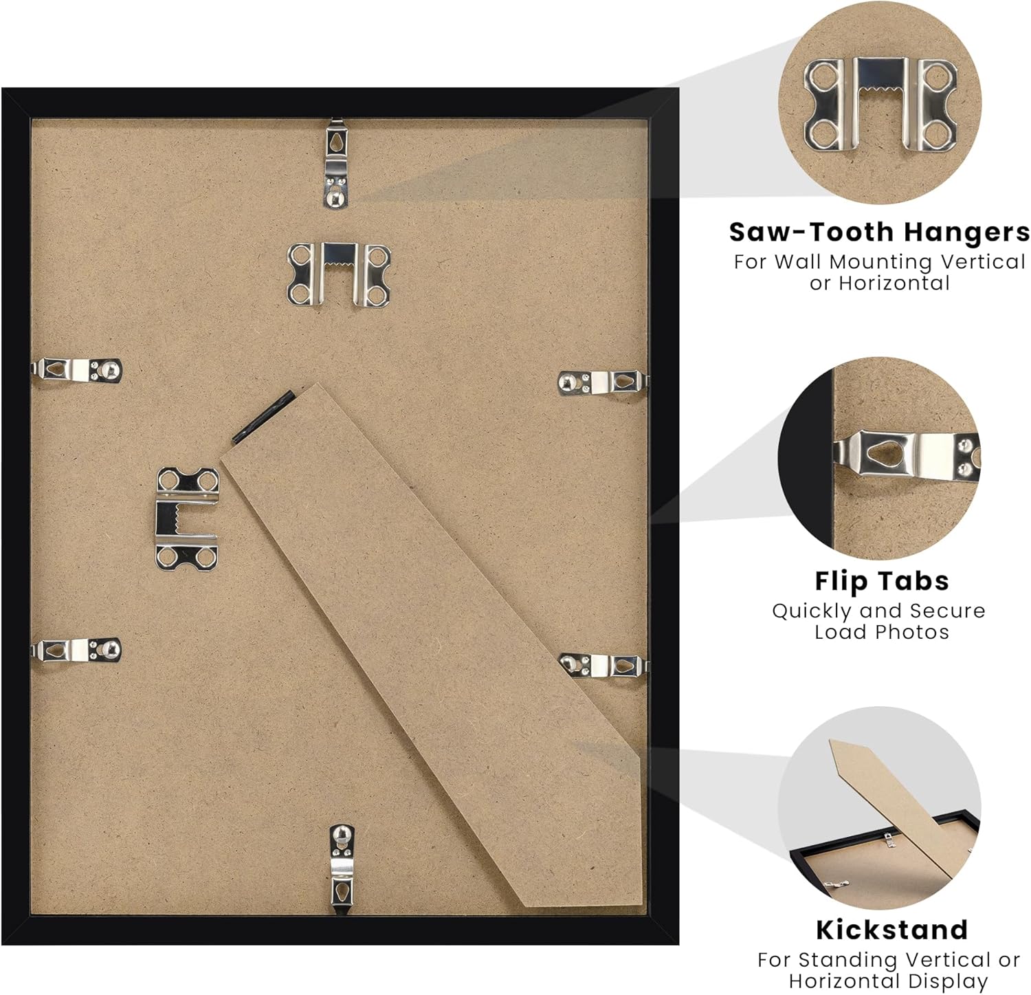 Upsimples Certificate Frame - Clear Plexiglass Diploma Frame for Wall/Tabletop, Black, 8.5x11 Inches