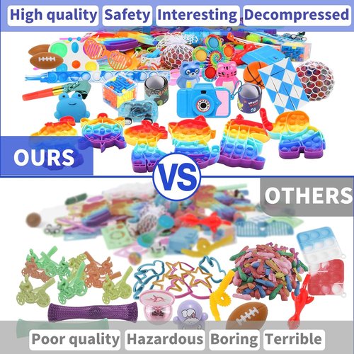 BILLFULL Fidget Toys Bulk - 1000 Pcs Party Favors for Kids | Birthday Gifts & Carnival Prizes