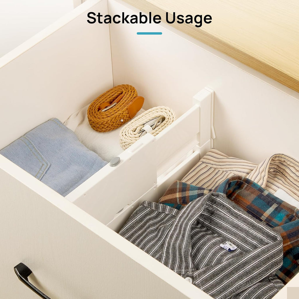Vtopmart Clear Plastic Drawer Organizers Set - 25 PCS with 8 Drawer Dividers for Clothes Storage