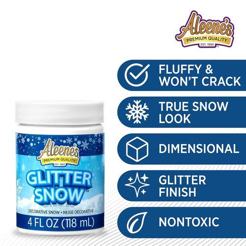 Aleene's Glitter Snow - 4oz Sparkling Snow Effect for Crafts and Decorations