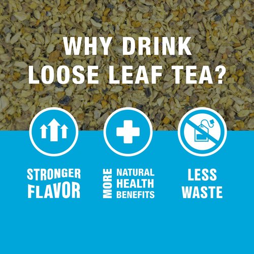 Tiesta Tea - Lemon Ginger Turmeric, Loose Leaf, Lemon Ginger Herbal Tea, Premium Non-Caffeinated Herbal Blend, Make Hot or Iced & Brews Up to 200 Cups, 16 Ounce Resealable Bulk Pouch